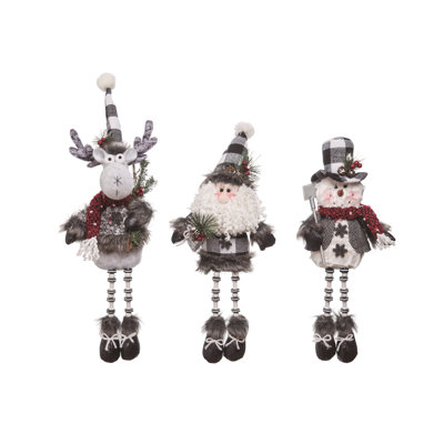 Ensemble de 3 décorations de Noël pour père Noël / bonhomme de neige / orignal 