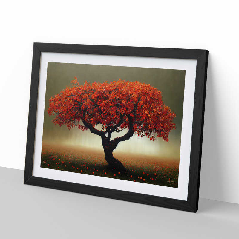 Serene Apple Tree - Framed Print, Black , 46cm H x 64cm W x 2cm D