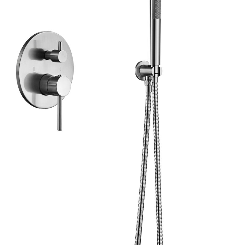 Shower System, Wall Mounted Shower Faucet Set For Bathroom With High Pressure 10" Stainless Steel Rain Shower Head Handheld Shower Set, 2 Way Pressure Balance Shower Valve Kit, Brushed Gold