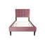 Lit simple moderne avec revêtement en lin - Tête de lit réglable pour une structure de soutien en mélange rose personnalisable-1440612339