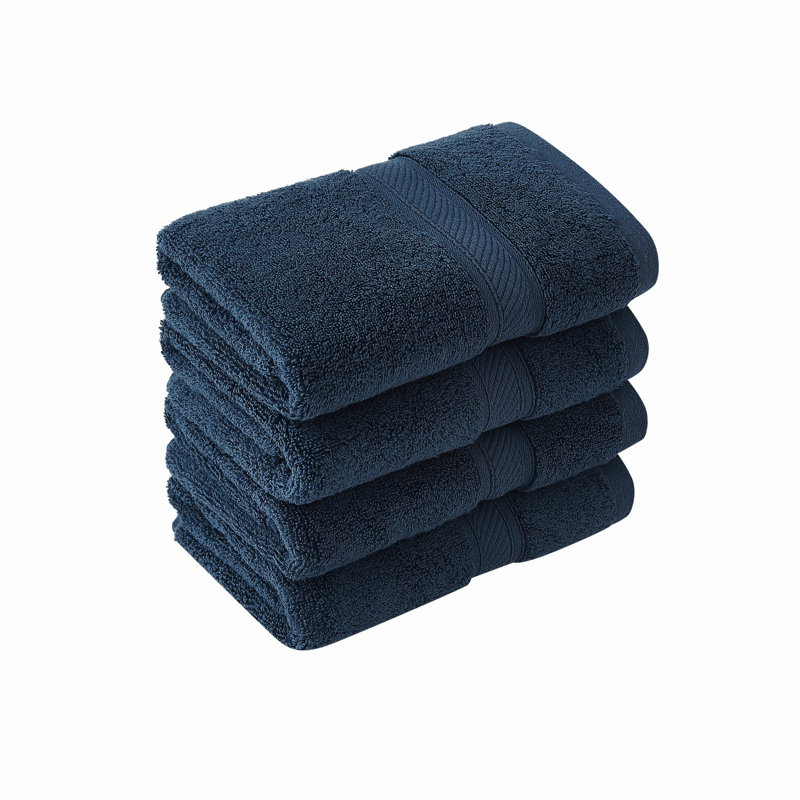  Regal Plush Towel Sets, Dark Blue, Bath Towel - 4 Pack