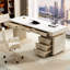Bureau de direction blanc rectangulaire en pierre frittée avec tiroirs-689005411-689005421