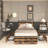 Bed Frame with 8 Storage Drawers, LED Headboard with Charging Station, Metal Platform Bed Frame, No Box Spring Needed, Noise-Free, Stable and Solid-1303121114