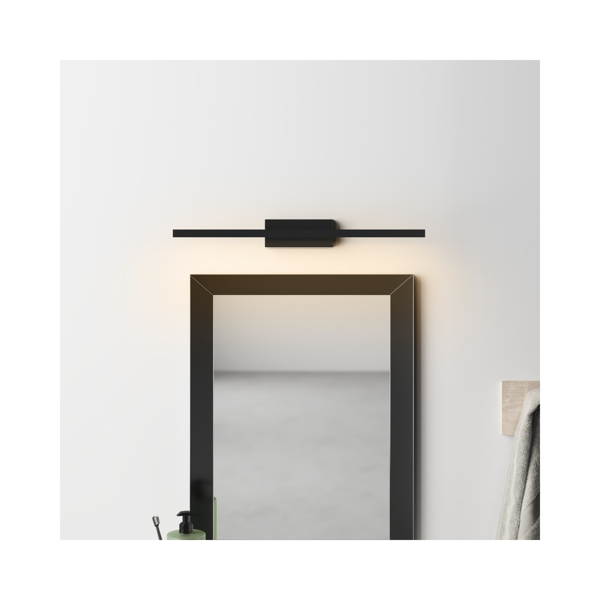 Rochelle Single Dimmable LED Bath Bar, Black, 3500K