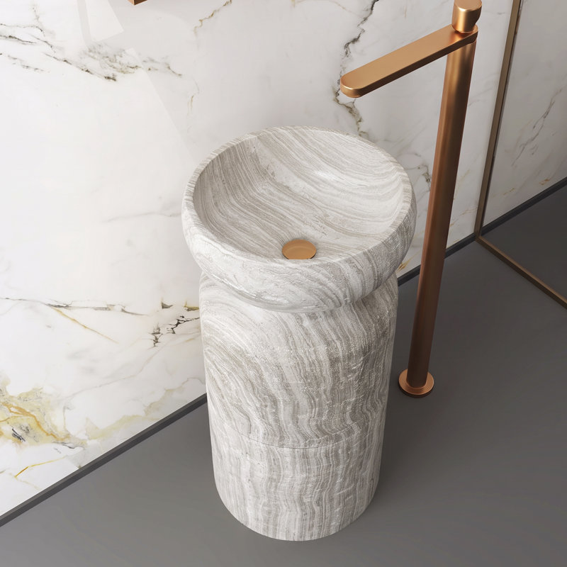 36'' Tall Bathroom Pedestal Sink Solid Surface Bathroom sink