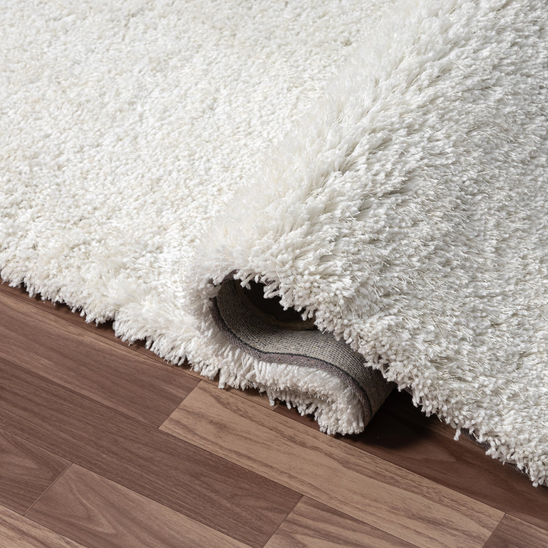 Casual Shag Solid Handmade Performance Rug, Rectangle 5' x 7'