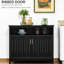 Buffet ajustable à tablettes réglables noir pour bar ou entrée, 2 portes à bascule, armoire de cuisine l 41,75 po x P 17,75 po H 35,5 po avec portes et tablettes intérieures