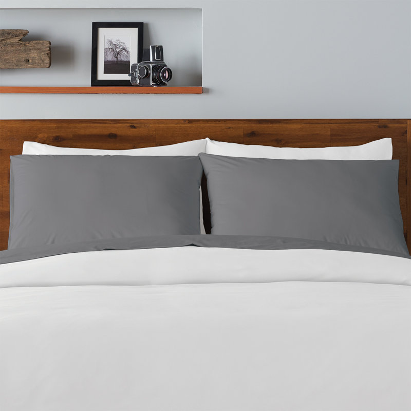 HOTEL Collection 500 Thread Count Cotton Sateen Pillow Case Set, King/California King, Charcoal Gray