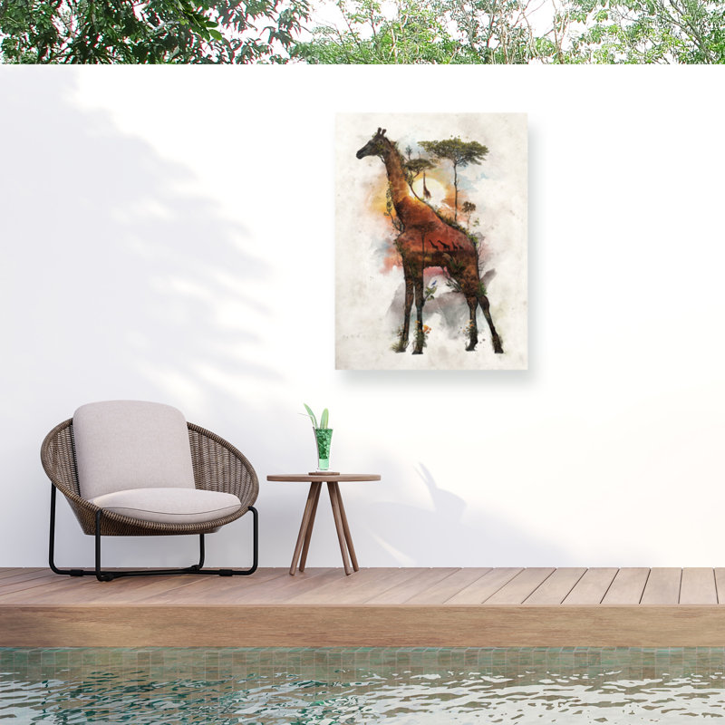 Toile d'extérieur Barrett Biggers Giraffe, H 14 po x l 19 po