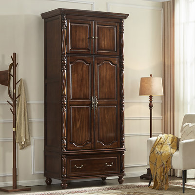 American retro solid wood two-door wardrobe