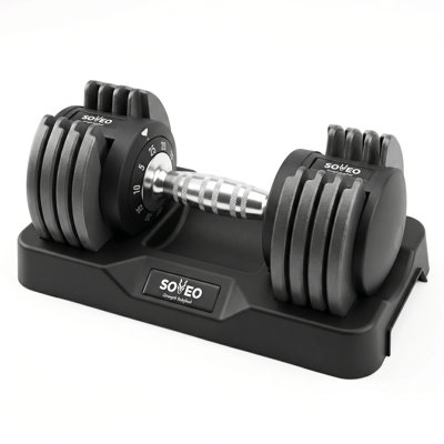 Adjustable Dumbbell Set, 10-in-1 25LB/55LB Adjustable Dumbbells with Lock System, Fast 1 Sec Adjustment, Non-Slip Grip & Storage Tray, Home Gym Workou