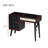 39" Retro Bohemian Style Wooden Makeup Vanity Set With Charging Plug&USB Port And Stool, Dressing Table With 3 Storage Drawers And 1 Rectangular Rattan Drawer-1846985076