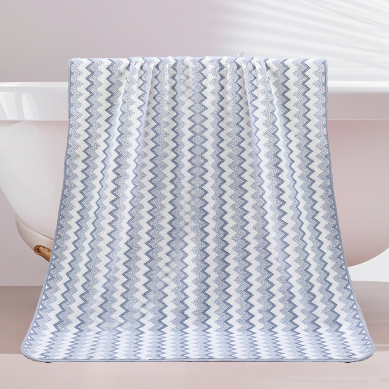 Soft Thick Absorbent 2 Piece Bath And Face Towel Set, Quick Drying Polyester Towel For Home And Gift, 55.1x27.5in Blue, Blue