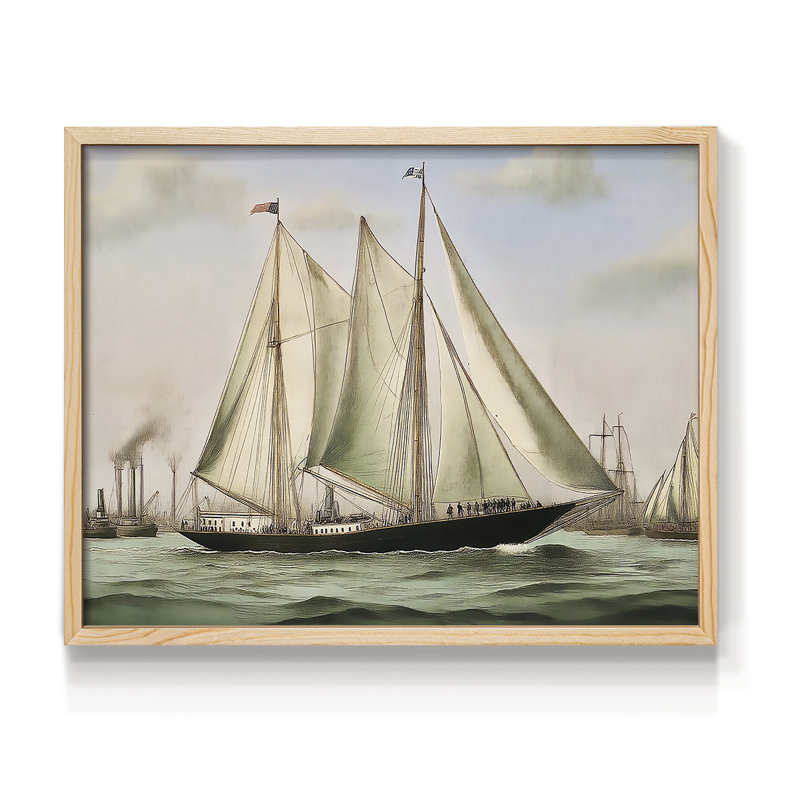 Nautical Series-CLXVI -Framed Print - Restickable, H 8 po x l 10 po, Naturel