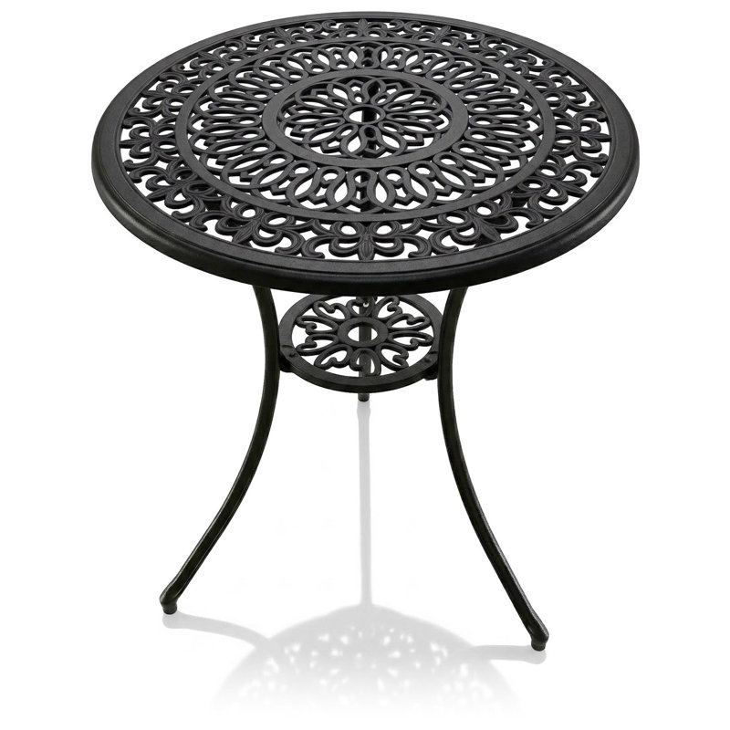 POSITANO Garden & Patio Grey Cast Aluminium Bistro Table, Black