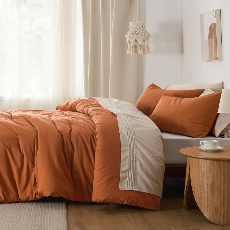 Ensemble d'édredon en coton avec rembourrage intérieur en microfibre Best vendeur, Bronze / vert