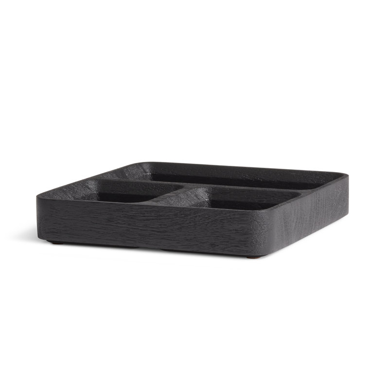 Square One Desk Organizer, Black Stained Acacia