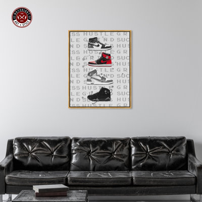 Notoriart Hype Sneakers Framed Sneaker 1 Piece Canvas Wall Art