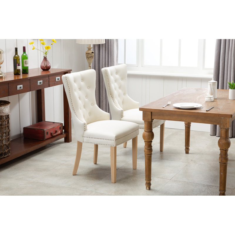Wykoff Tufted Velvet Upholstered Parsons Chair, Tan