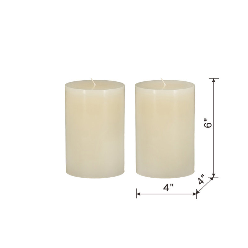 Ensemble de 2 bougies en cire de soja non parfumées 4 x 6 po (paquet de 2), Ivoire
