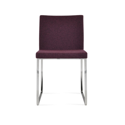 Aria Metal Sled Dining Chair in Wool