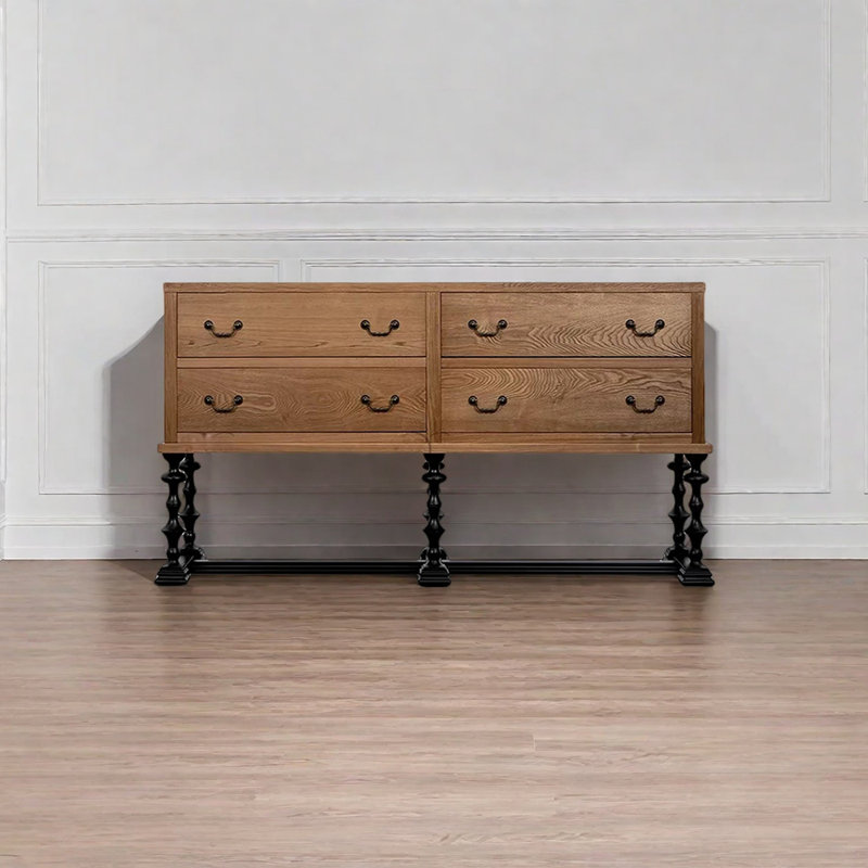 Buffet rétro de style américain, H 35,4 po x l 59 po x P 17,7 po