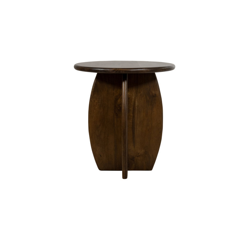 Solid Wood Pedestal End Table