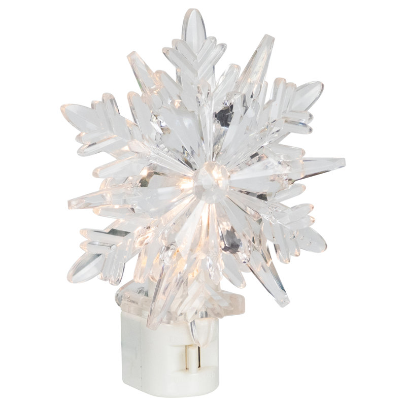 Veilleuse flocon de neige 3D - 6 po - transparent