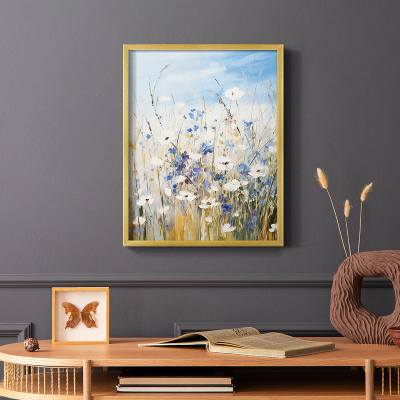 FLORAL Series XXV III - reproduction encadrée de qualité supérieure - prête à être accrochée - aucun clou requis