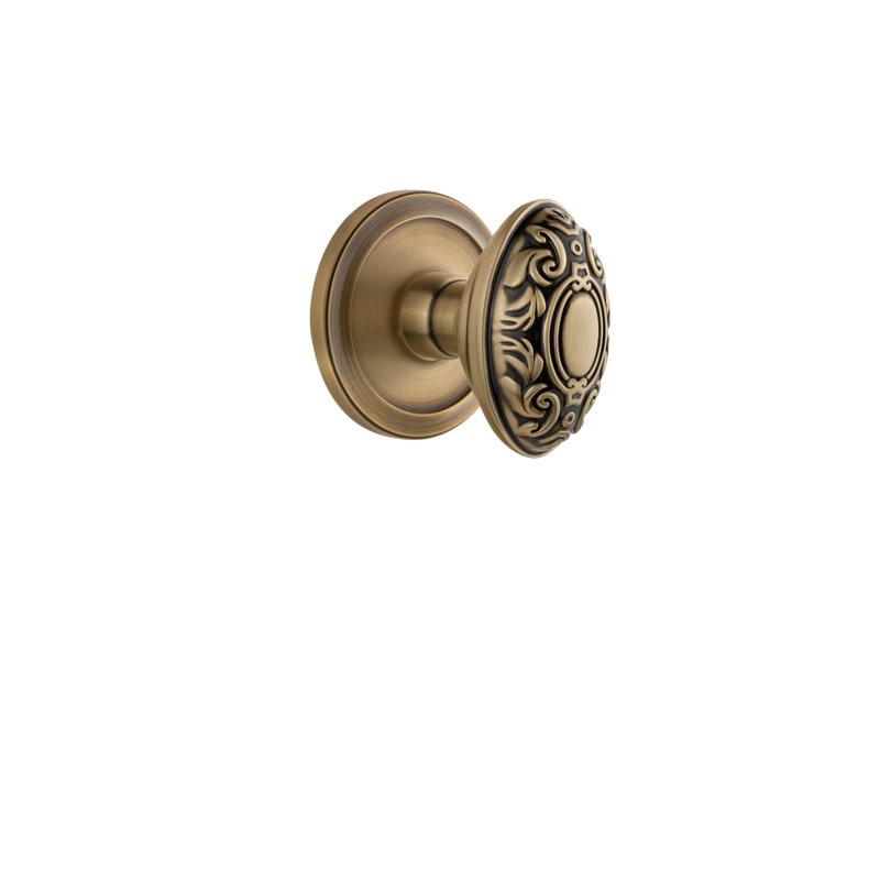 Bouton d'intimité avec rosette Grandeur Circulaire, 2 3/8", Laiton rétro