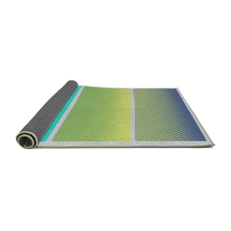 Tapis vert / jaune Power Loom, Rond 5 pi