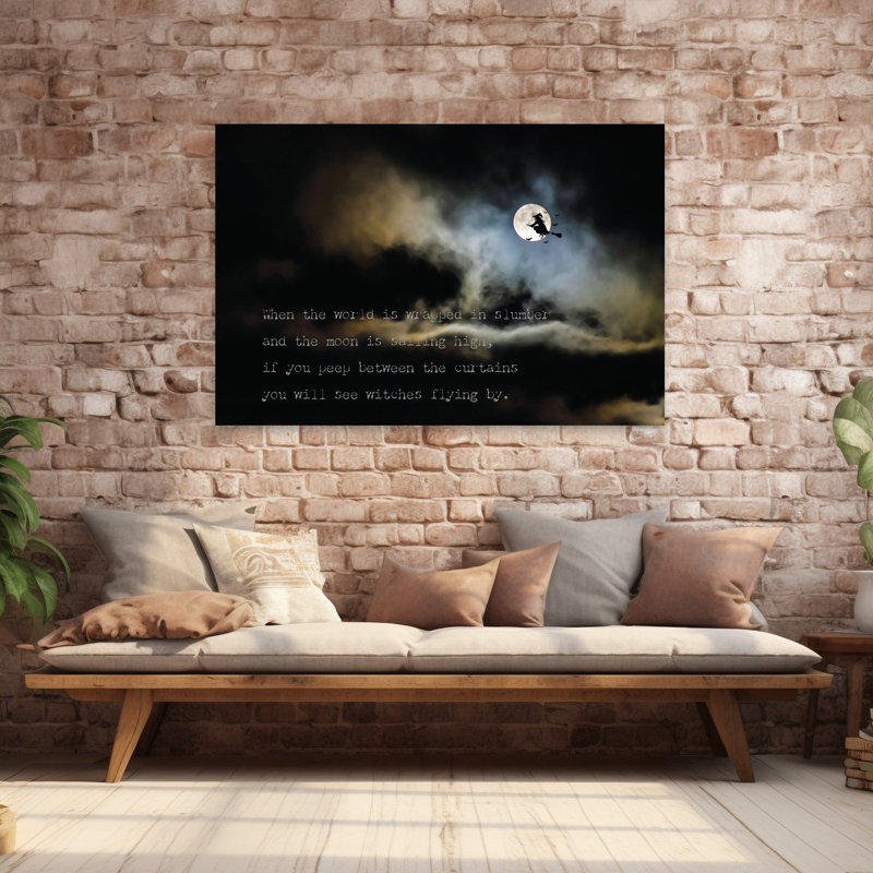 «Witches Flying By Abstract Contemporary Landscape Art», H 40 po x l 60 po