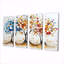 Automne orange et bleu, arbre, saisons, reflets III - ensemble abstrait d'art mural Mid-Century-870450249