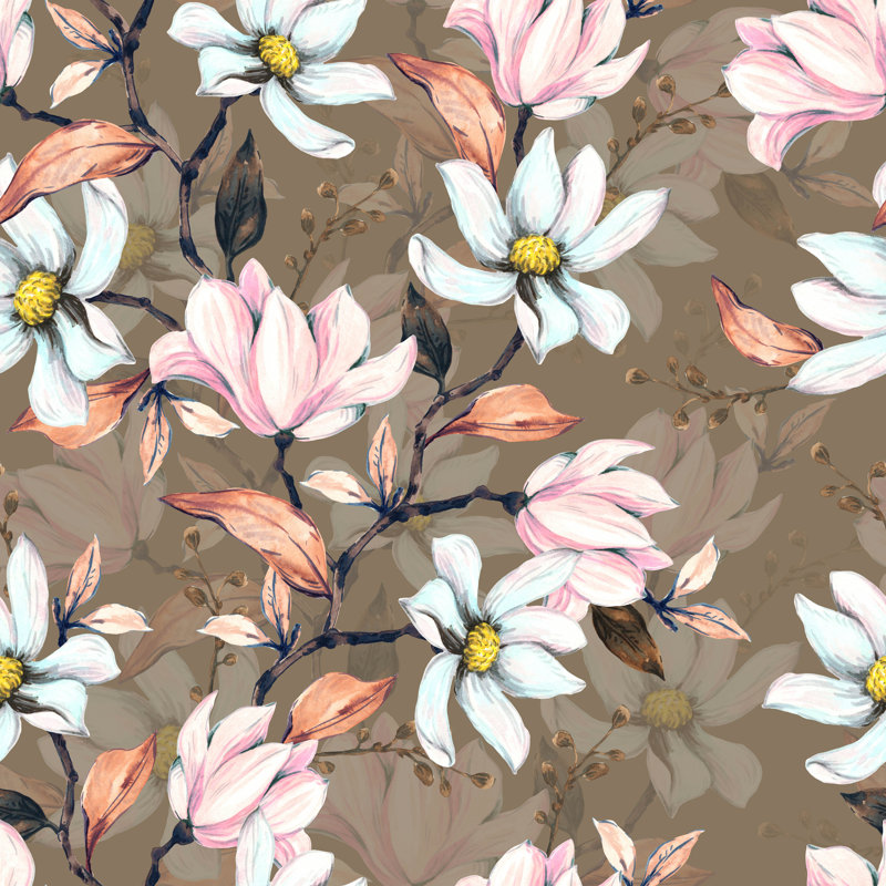 Floral Wall Mural, 100" W x 8.33" L
