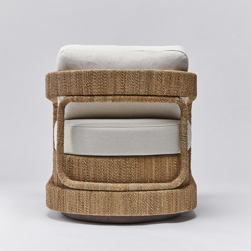 Harbour Swivel Armchair, Seagrass, Moss Tweed