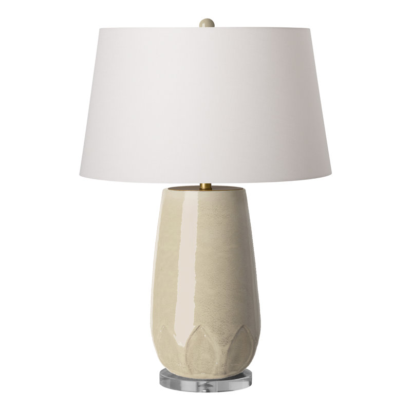 Lampe de table 23 po Ayatt, Crème, Blanc, H 25 po x l 9 po x P 9 po