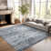 Machine Washable Medallion Floral Area Rug(Blue)