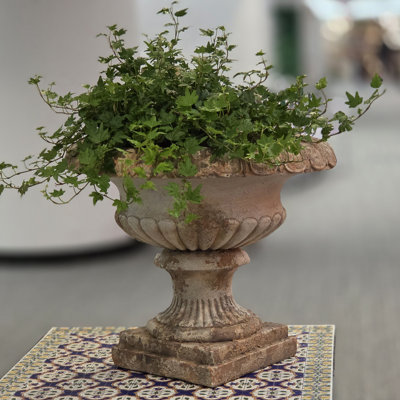 17in. Tall Distressed Round Classic Urn Planter