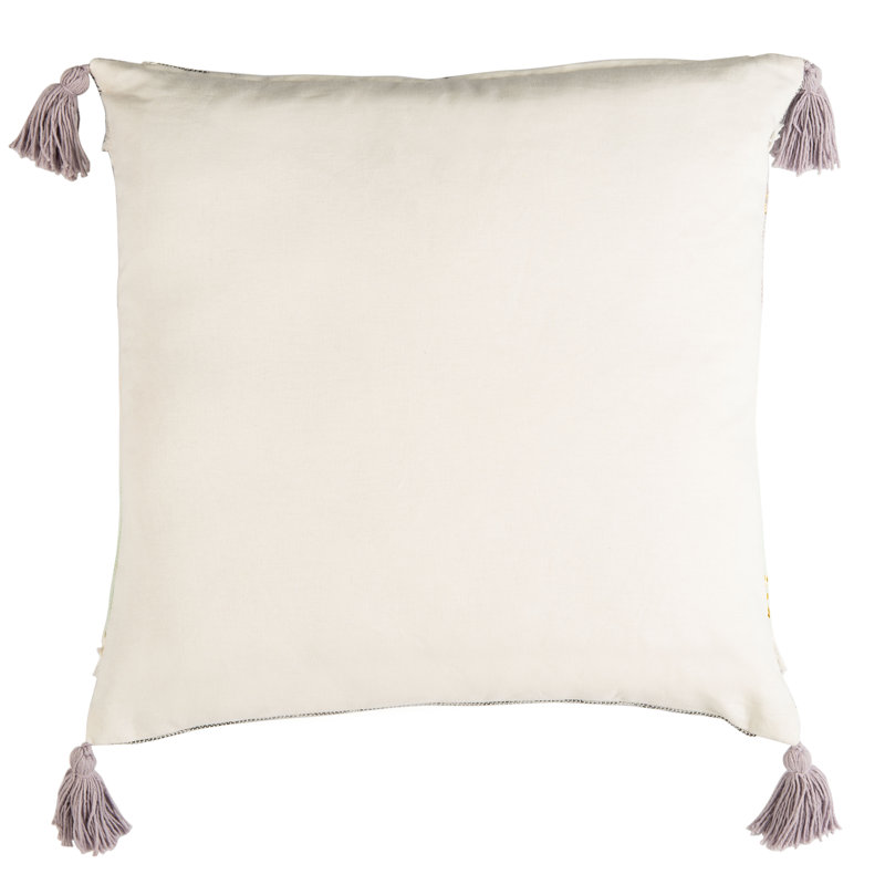 Norra 20" Gray and Gold Cotton Throw Pillow