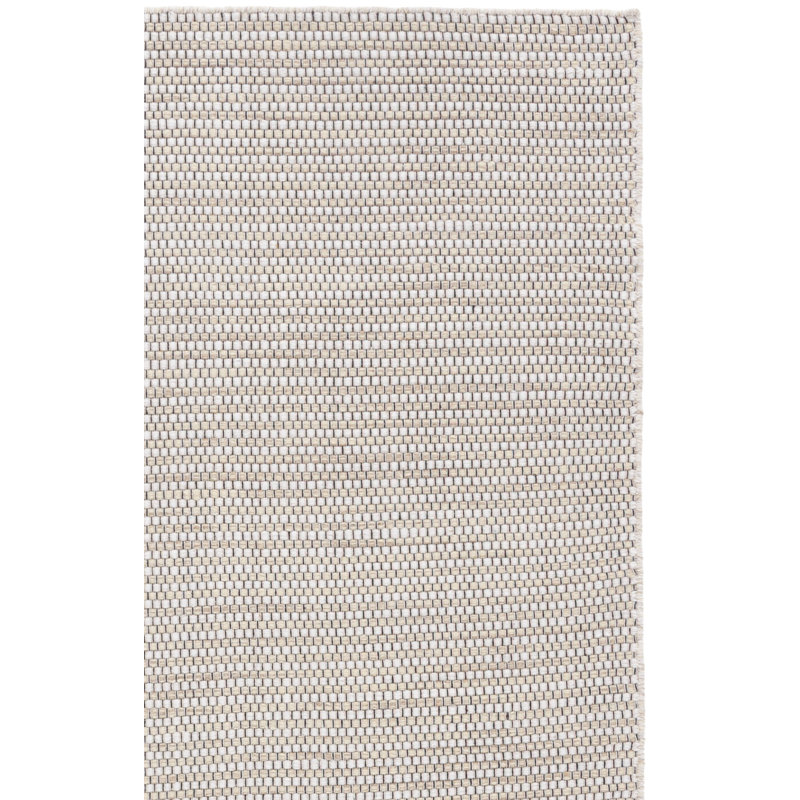 Tapis en laine / coton tissé à la main Natura en beige / ivoire, Rectangle 8 pi x 10 pi