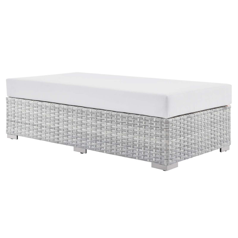 Repose-pieds d'extérieur rectangulaire Convene, Blanc