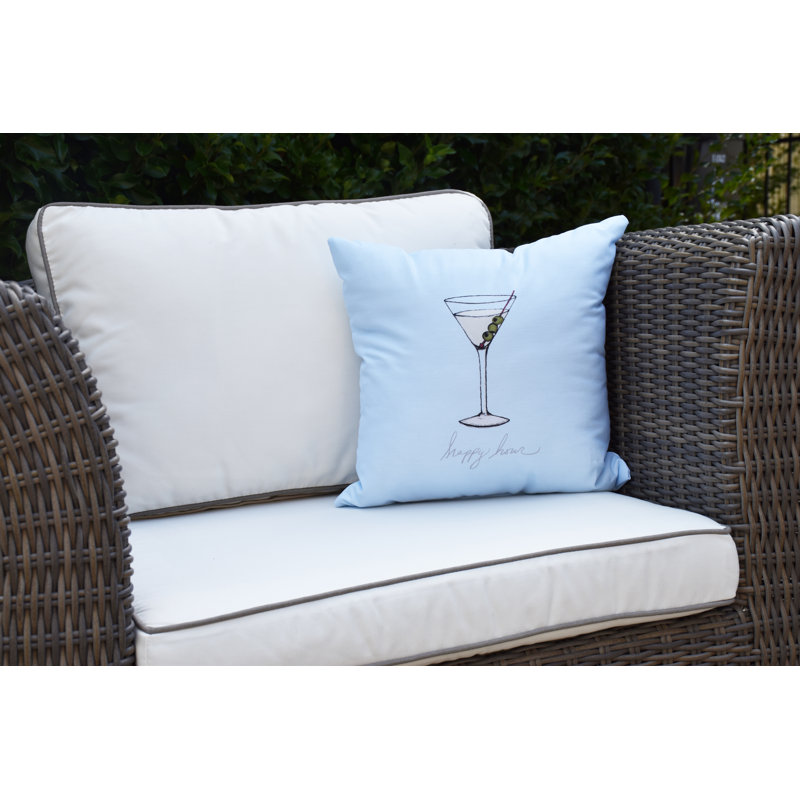 Palm Beach Reversible Throw Pillow, Pale Blue, 20" x 20"