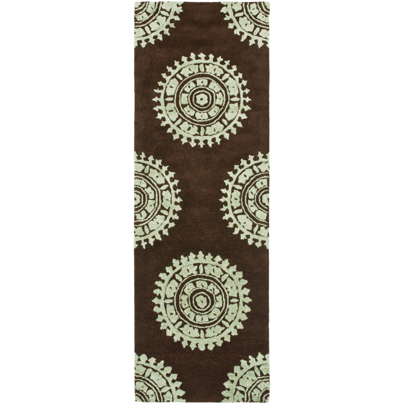 Candelo Hand Tufted Wool & Viscose Pile Floral Rug, Runner 2'6" x 6'