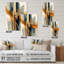 Abstrait moderne moderne bleu et or - art mural abstrait transitionnel en acrylique pour le salon-1650744578