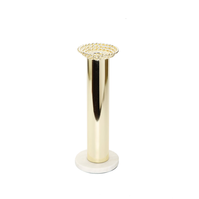 Gold and Marble Elegant Tabletop Candlestick Holder