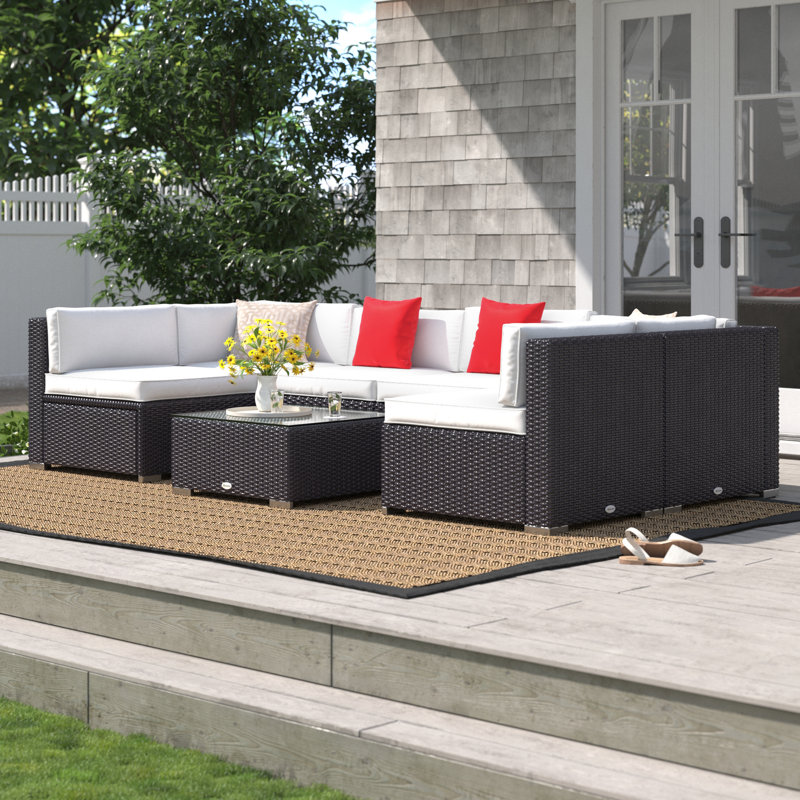 Sol 72 Outdoor™ Merton 7-Piece Patio Furniture Set, Outdoor Wicker