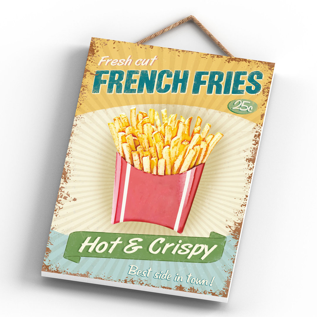 French Fries Hot And Crispy - Print on MDF