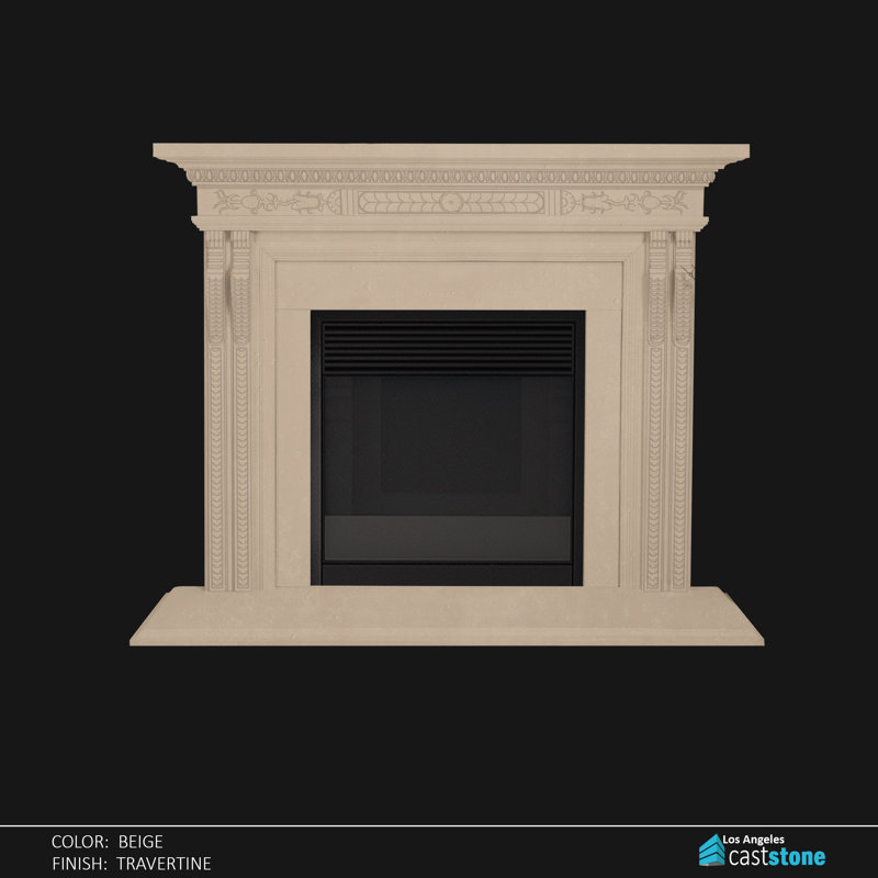 Pourtour de foyer Ferona, Travertin beige
