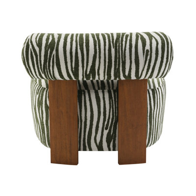 Fauteuil d'appoint en chenille à rayures zébrées Tilton