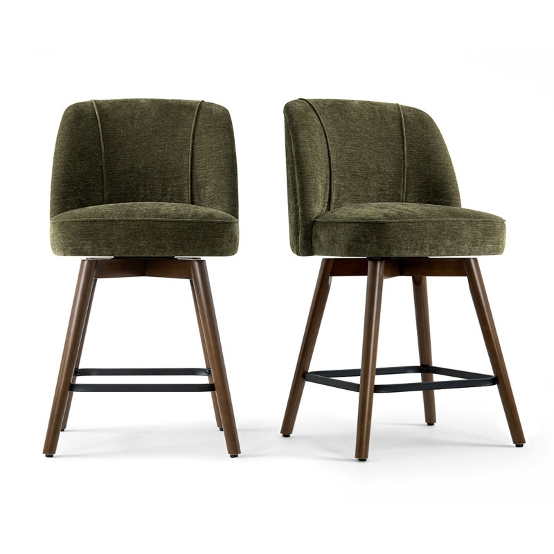 Tabouret de bar rotatif 25,5 po, Vert